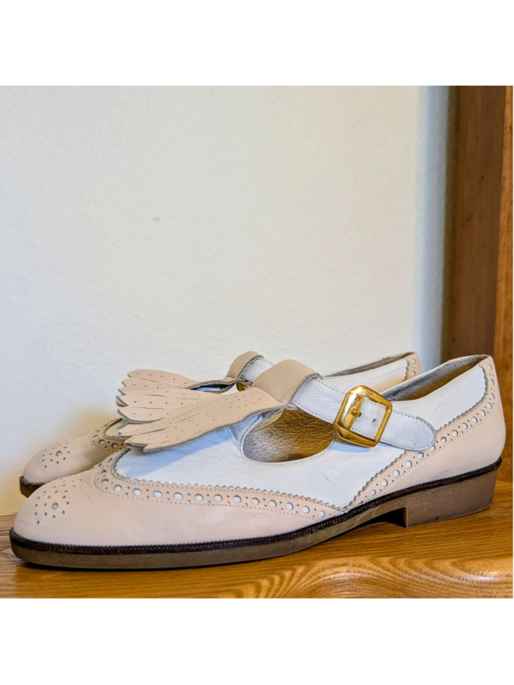 Vintage Amalfi Rangoni Pink Leather Kiltie Loafers Mary Jane Oxford 8.5 Italy - Picture 3 of 12